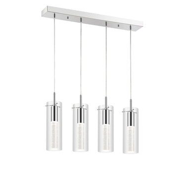 Mium Modern Style Iron/Crystal/Glass Integrated LED Linear Pendant - JONATHAN Y